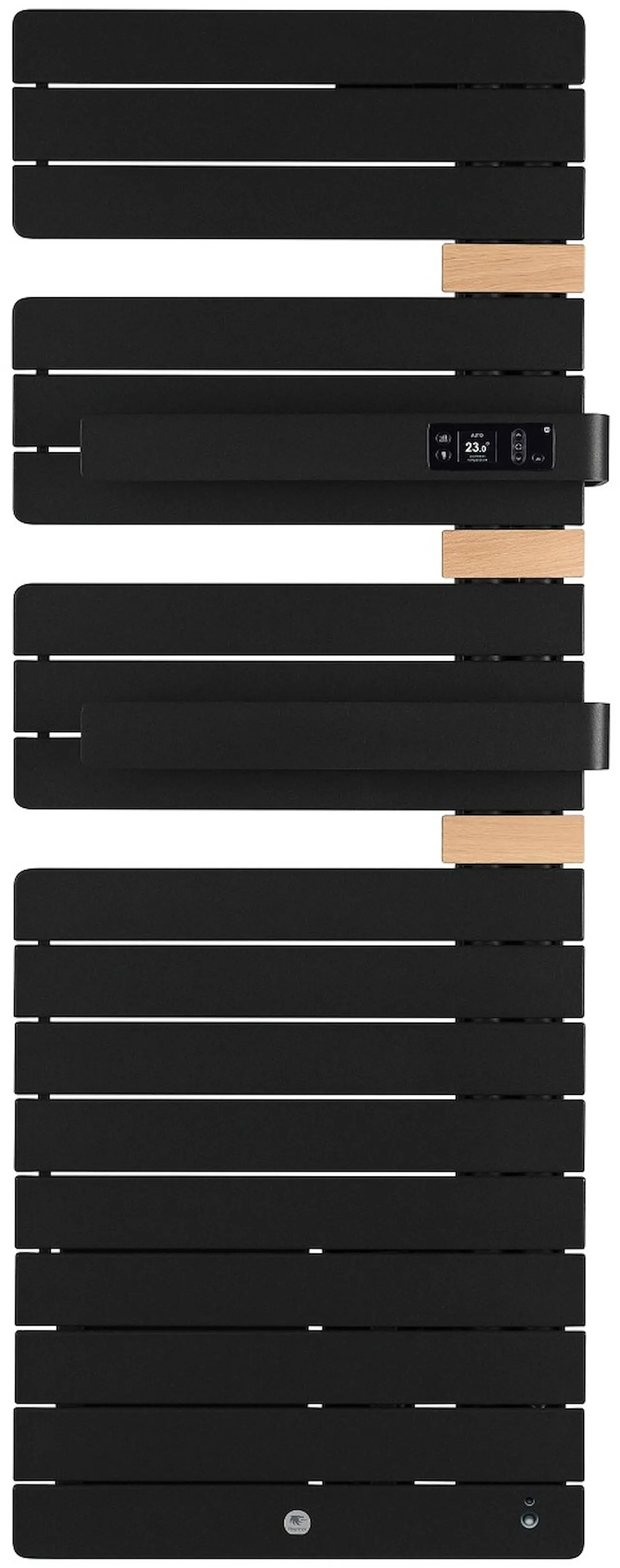 Radiateur électrique sèche-serviettes Allure 3 virtuose Mât à gauche avec soufflerie 1750W Noir carbone/chêne - THERMOR - 483119