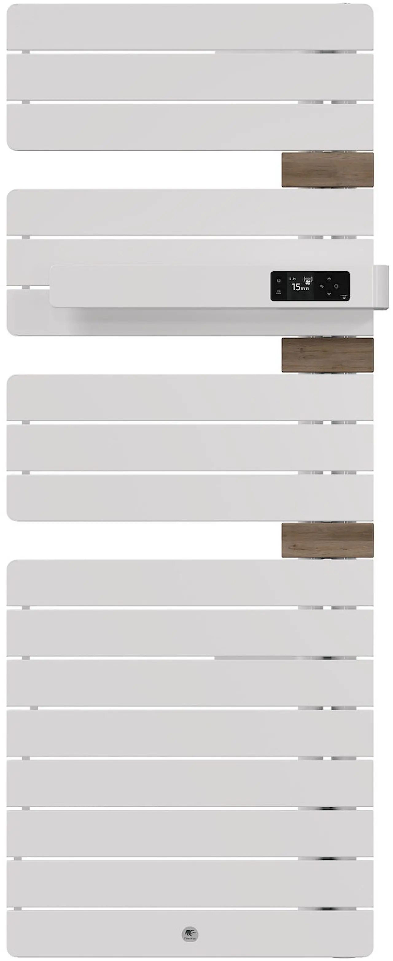 Radiateur électrique sèche-serviettes Allure 4 Classique Mât à droite 750W Blanc Brillant/Chêne - THERMOR - 483255