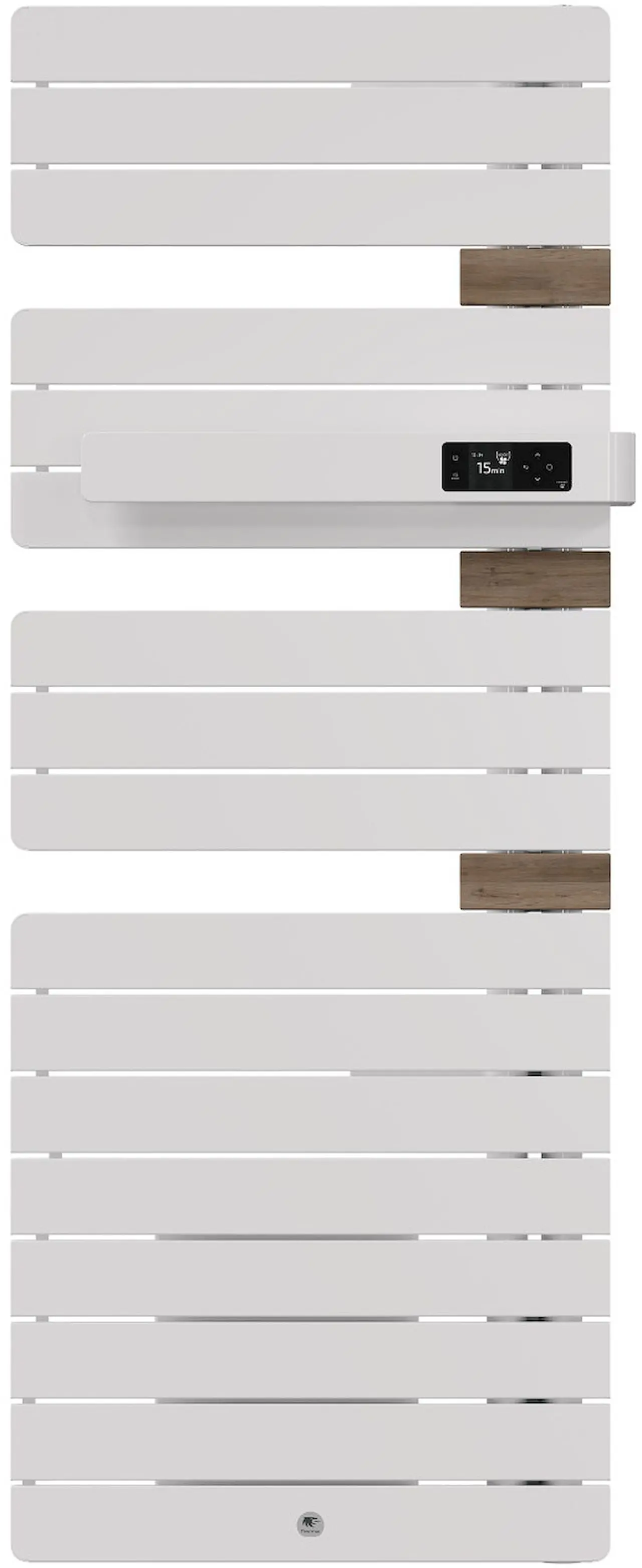 Radiateur électrique sèche-serviettes Allure 4 Classique Mât à droite 1750W Blanc Brillant/Chêne - THERMOR - 483274