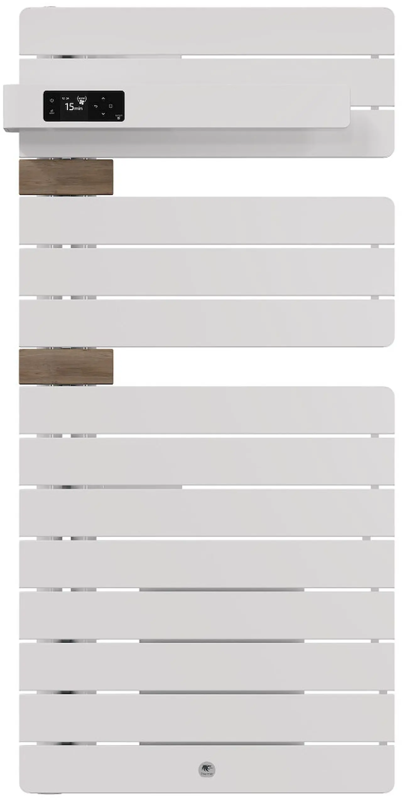 Radiateur électrique sèche-serviettes Allure 4 Classique Mât à gauche avec soufflerie 1500W Blanc Brillant/Chêne - THERMOR - 483308