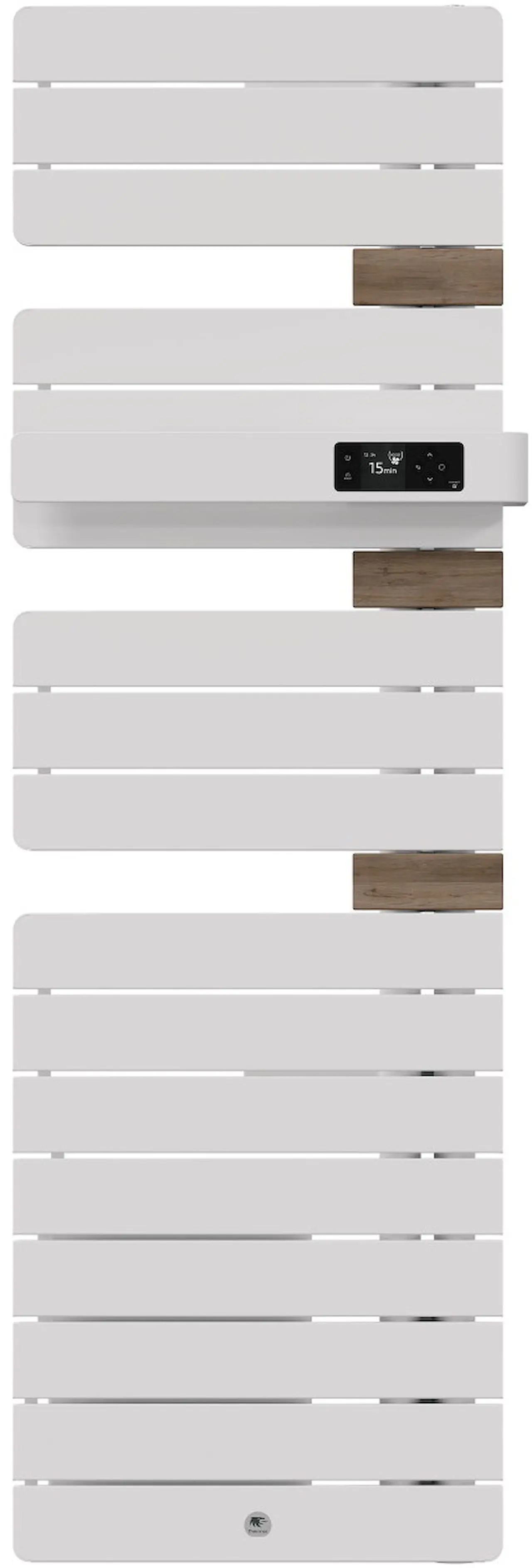 Radiateur électrique sèche-serviettes Allure 4 Classique Mât à droite étroit 1600W Blanc Mat/Chêne - THERMOR - 483345