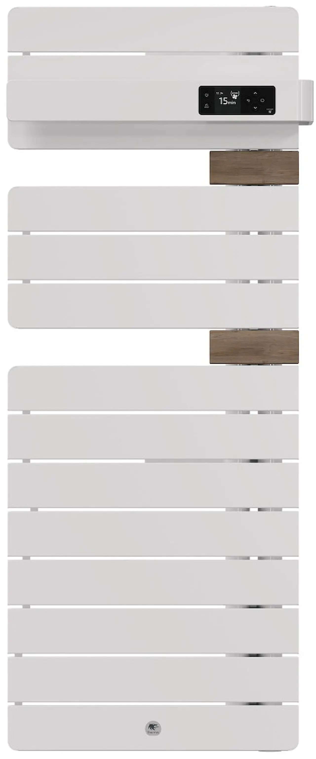 Radiateur électrique sèche-serviettes Allure 4 Classique Mât à droite étroit 500W Blanc Brillant/Chêne - THERMOR - 483359