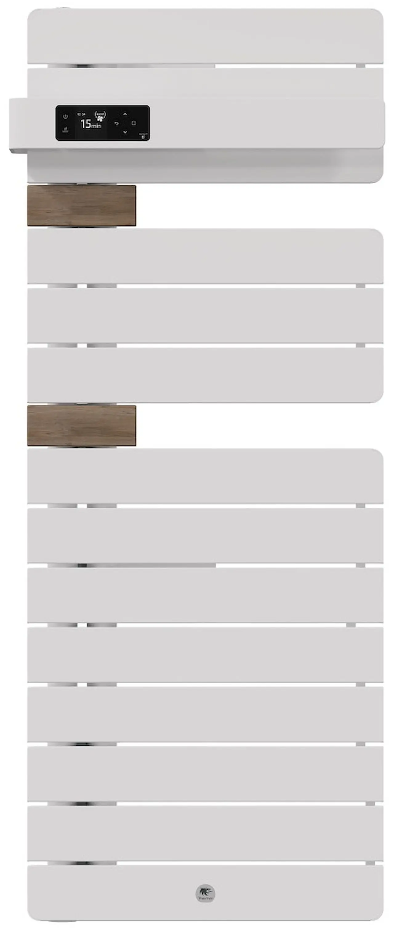 Radiateur électrique sèche-serviettes Allure 4 Classique Mât à gauche étroit 500W Blanc Mat/Chêne - THERMOR - 483360