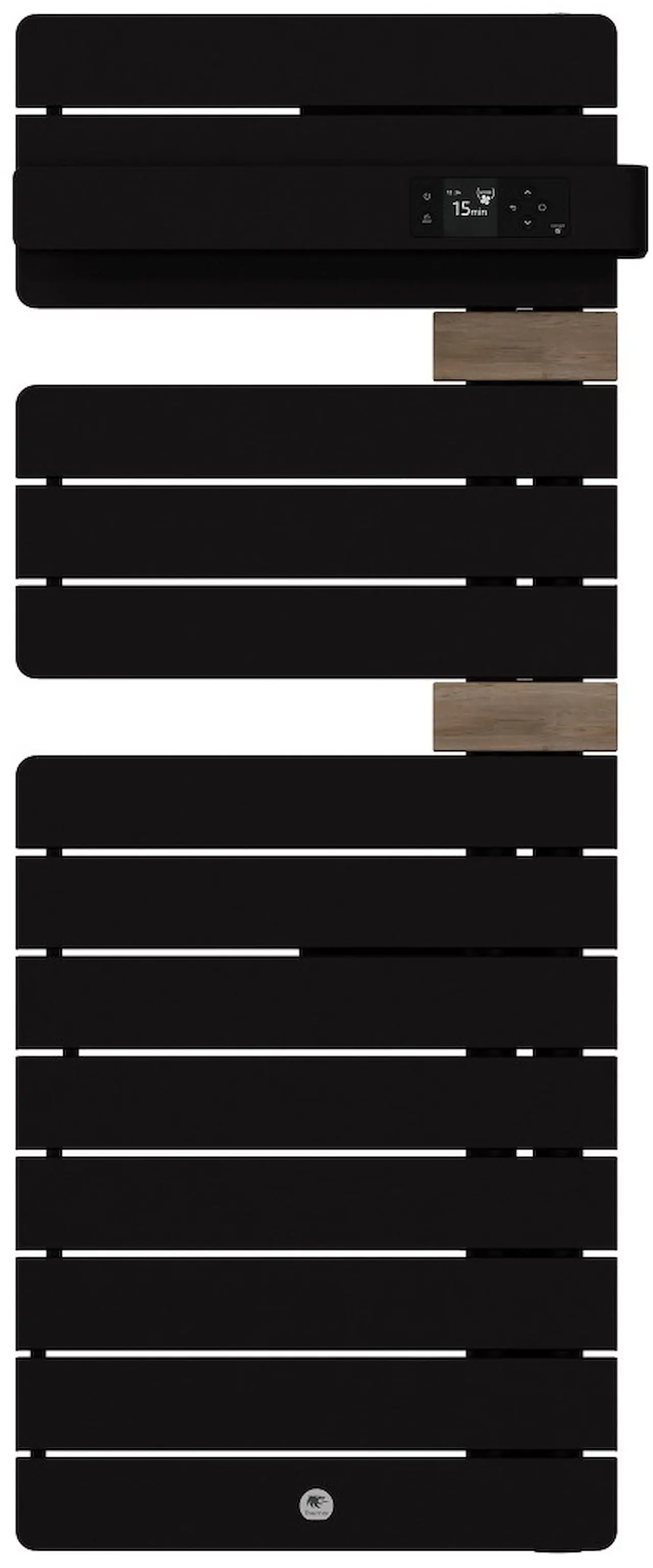 Radiateur électrique sèche-serviettes Allure 4 Classique Mât à droite étroit 500W Noir carbone/Chêne - THERMOR - 483373