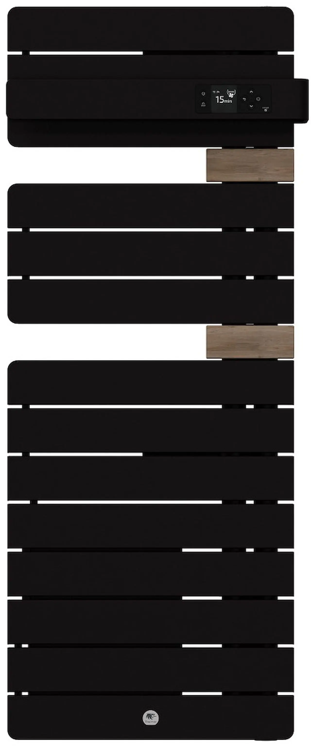 Radiateur électrique sèche-serviettes Allure 4 Classique Mât à droite étroit 1500W Noir carbone/Chêne - THERMOR - 483389