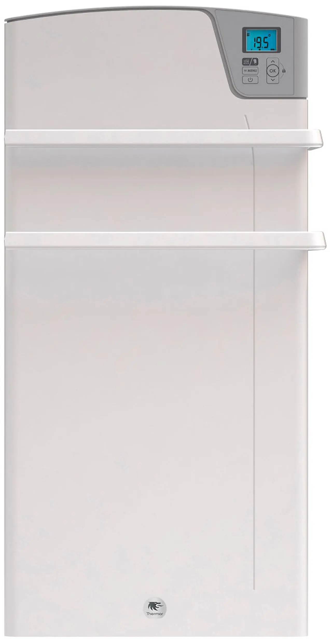 Radiateur sèche-serviettes Majorque digital avec soufflerie 1400 W, Blanc brillant - THERMOR - 493151