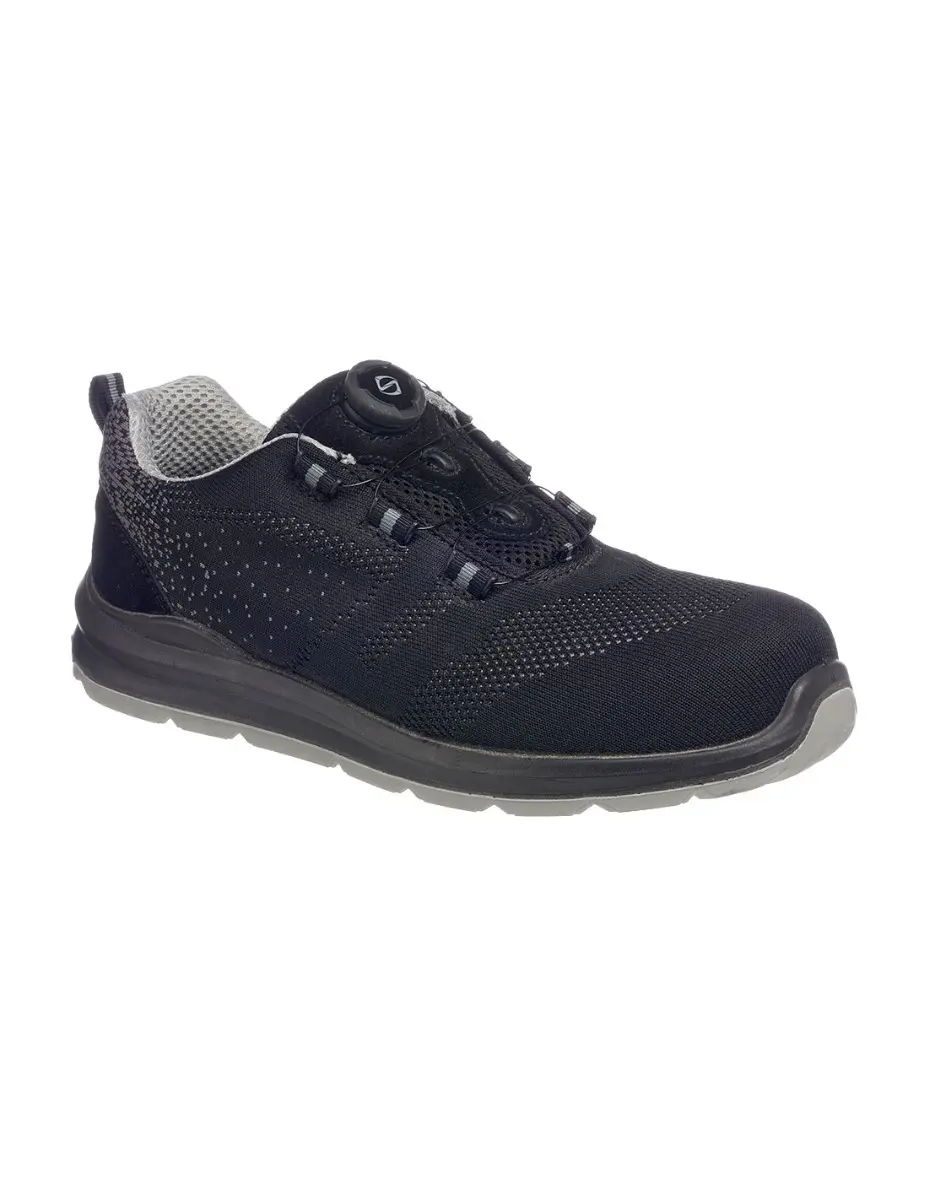 Compositelite Wire Lace Safety Trainer Knit S1P  - Noir/Gris - PORTWEST - FT08BGY