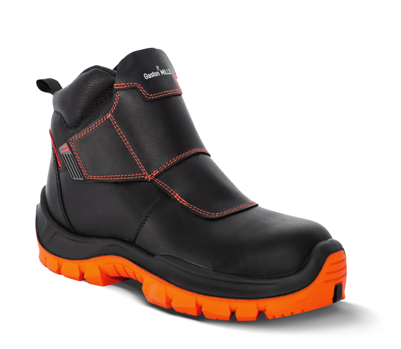Chaussures de sécurité de soudeur cuir Unisoudeur S3 SRC - Noir/Orange - GASTON MILLE - UHNO3