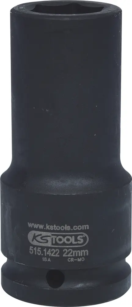 Douille longue à chocs 6 pans 3/4", 22 mm sur carte - KSTOOLS - 515.1422-E