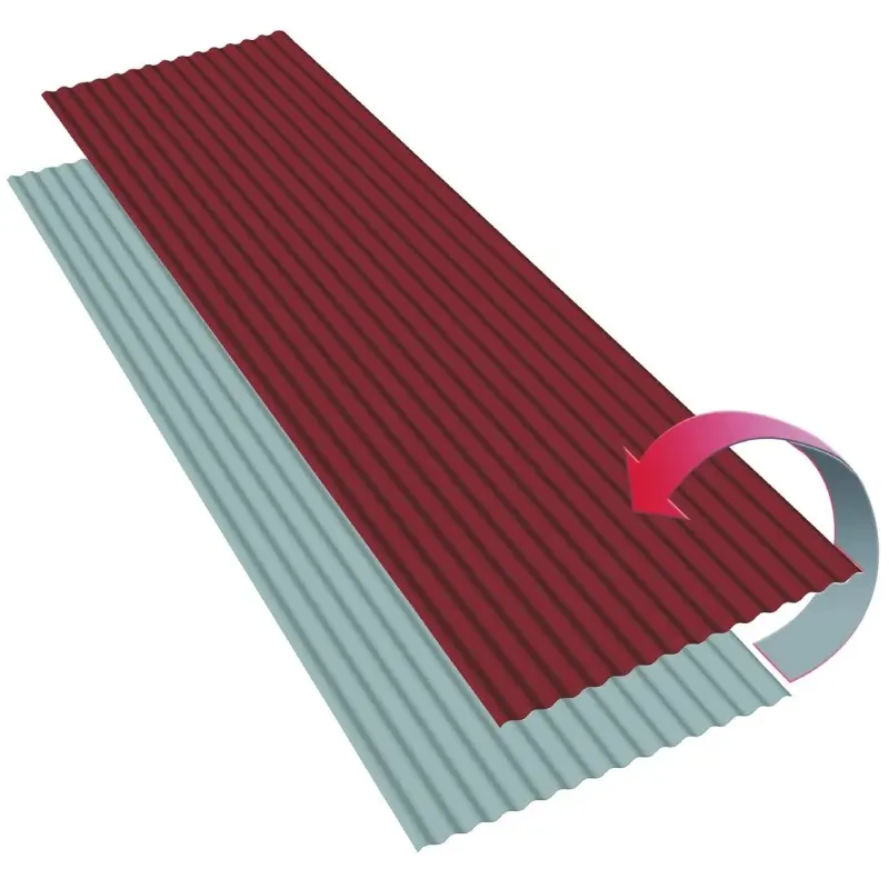 Plaque de couverture ondina BI COLOR ROUGE CORAIL/GRIS FONCE - 1077X2000 cm - OLLB020COGS