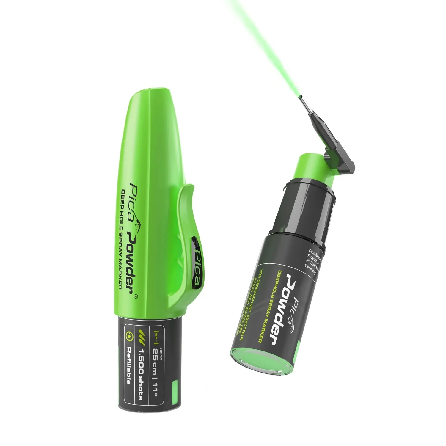 Stylo projection crayon marqueur poudre pica powder - Fluorescent vert - PICA - 2020