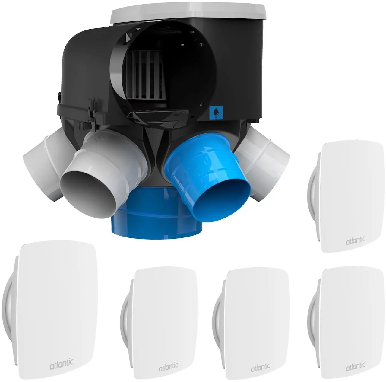 Kit Autocosy iH VMC auto intelligente 6 sanitaires (5 bouches line) - ATLANTIC - 412289