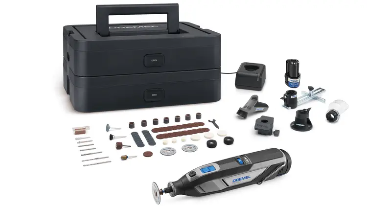 Outil multifonction sans fil 12V 8240 - DREMEL  avec 2 bateries 2Ah - chargeur - accessoires - coffret -F0138240JP