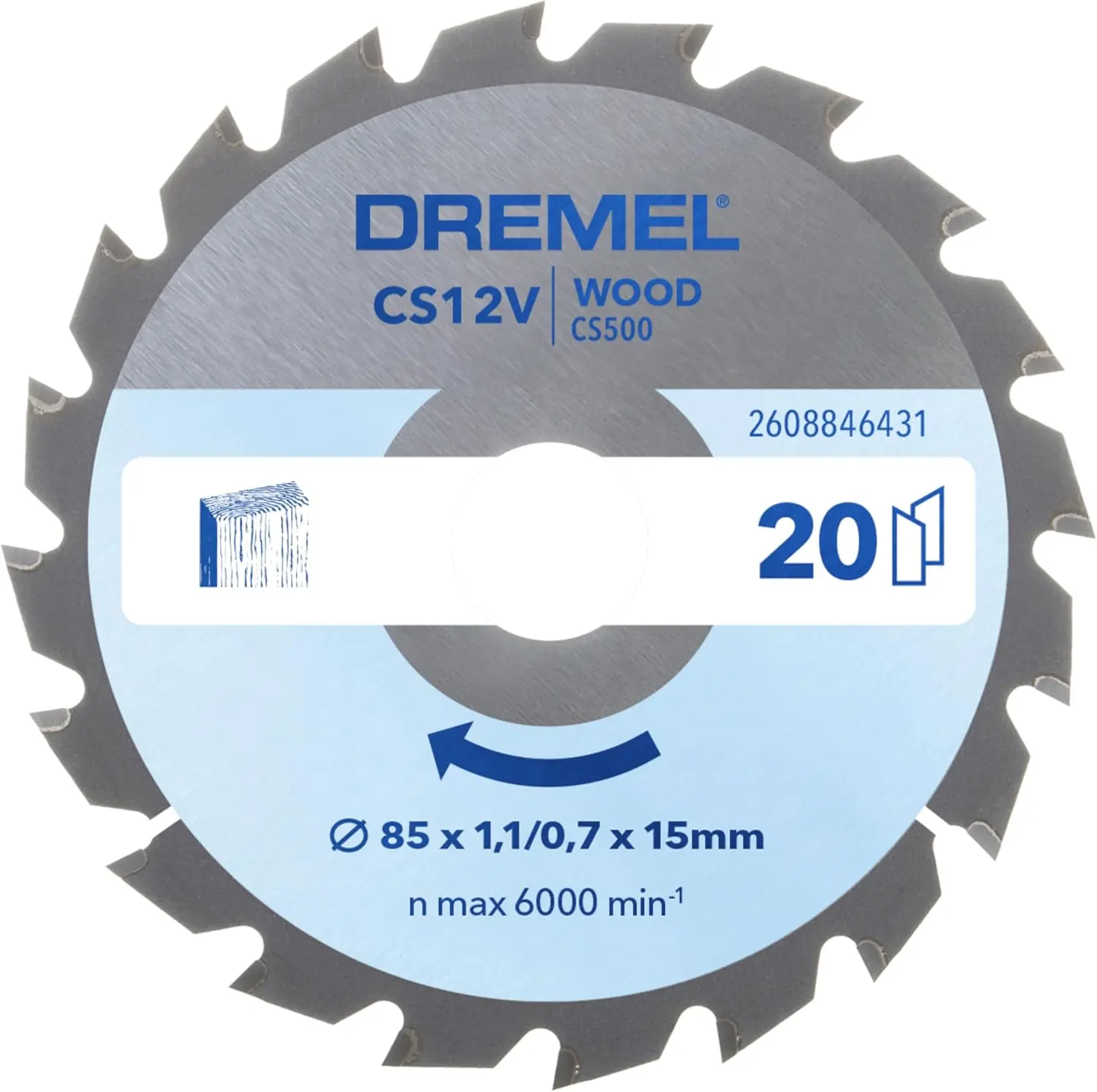 Lame à bois Blueprint CS500 pour scie circulaire - Ø 85 x 1,1/0,7 x 15 mm - DREMEL - 2608846431