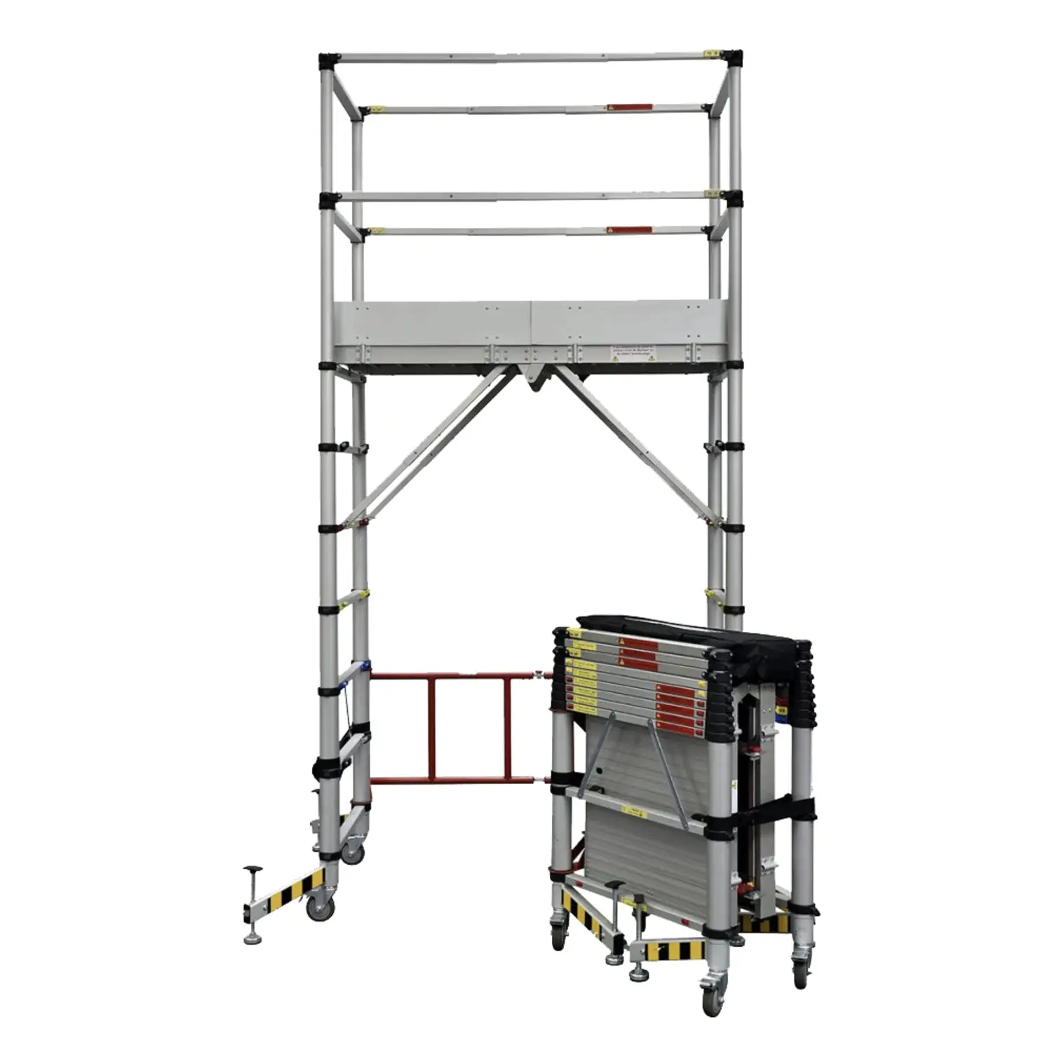 Echafaudage roulant aluminium anodise télescopique 7 hauteurs TELETOWER - DUARIB - 30100600