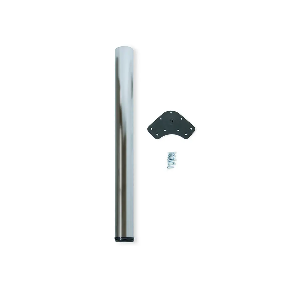 Pied de table diamètre 60mm H 870mm Acier Nickel satiné - EMUCA - 3048051