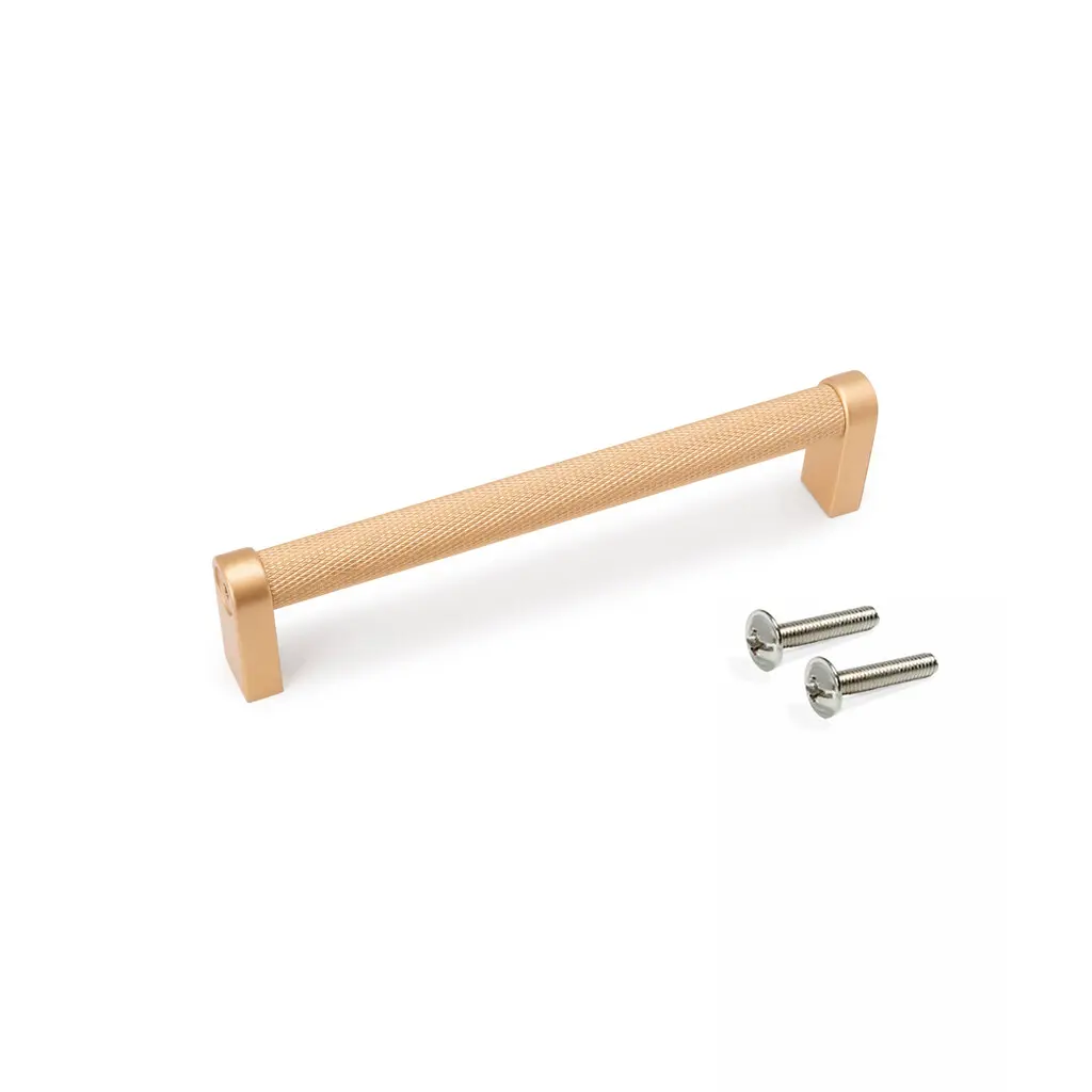 Poignée pour meubles Bergen L141mm entraxe 128mm  Aluminium Peint en or- EMUCA - 9365410