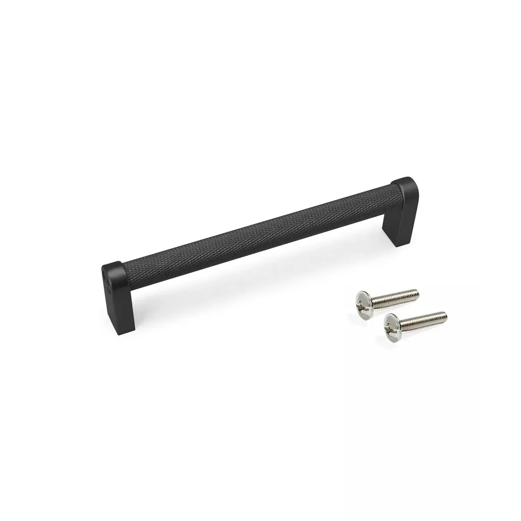 Poignée pour meubles Bergen L141mm entraxe 128mm Aluminium Peint en noir- EMUCA - 9365414
