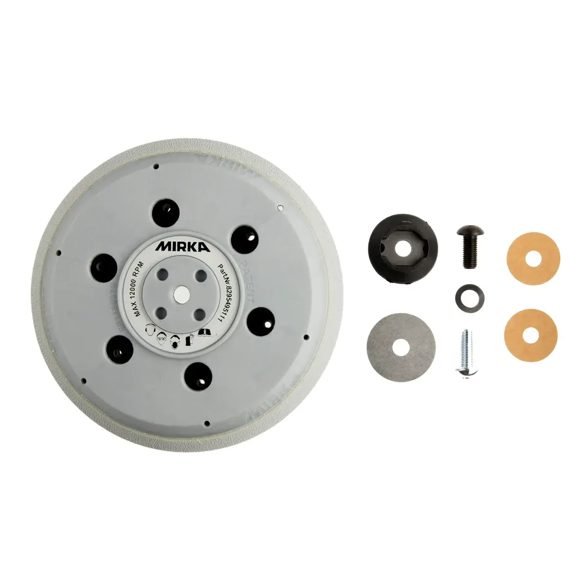 Plateau de ponçage universel 150 mm 5/16" + M8 Grip 61T Medium - MIRKA - 8295494111