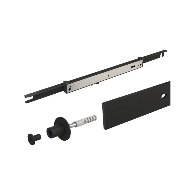 Set rail Roc Design pour baie, 4 supports de fixation + 1 amortisseur - 1950 mm - Noir - MANTION SAS - RD-T9-B