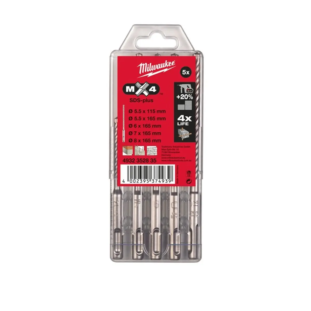 Coffret 5 Forets MX4 Ø 5,5 - 8 mm - MILWAUKEE - 4932352835