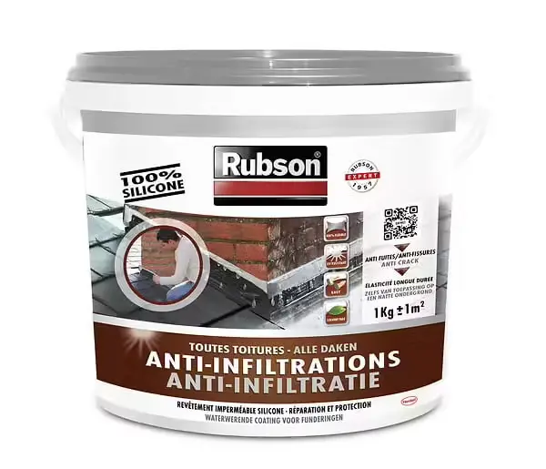 Revêtement toutes toitures 1 kg gris - RUBSON - 3019224