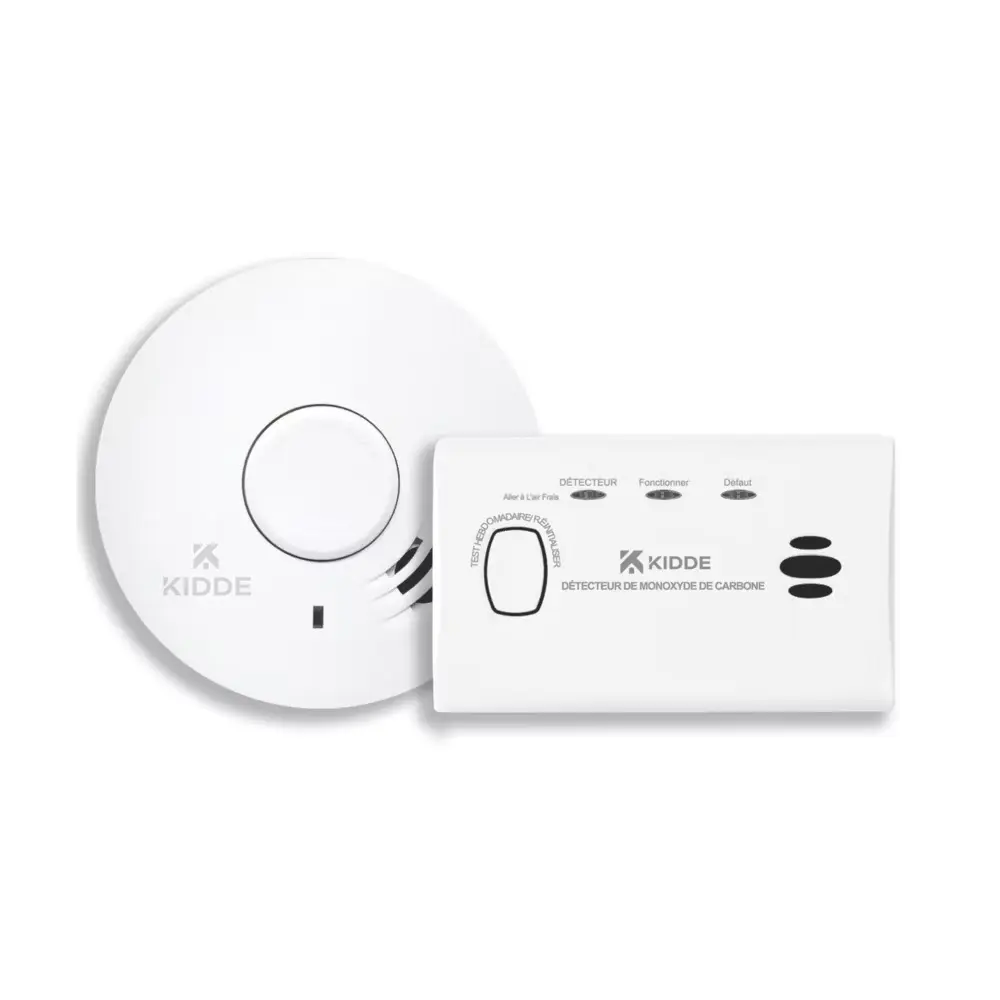 Détecteur de fumée et détecteur de monoxyde de carbone autonomes à pile Kidde, 2 pièces - KIDDE - DF1CO1FR