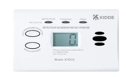 Détecteur de monoxyde de carbone avec écran LCD 10 ans - KIDDE - K7DCOFR