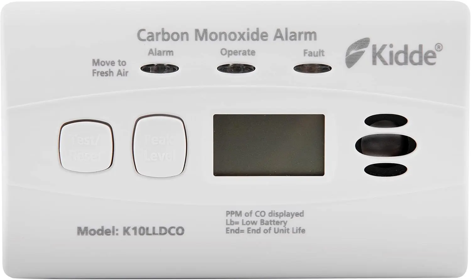 étecteur de monoxyde de Carbone à Affichage numérique avec Batterie au Lithium scellée - KIDDE - K10LLDCOFR