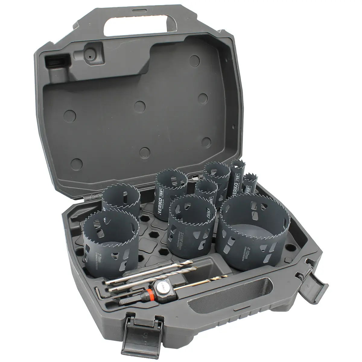 Coffret trépan CARBURE TUNGSTENCARBURE TUNGSTEN-K - ERKO - 9DIA 22-102MM