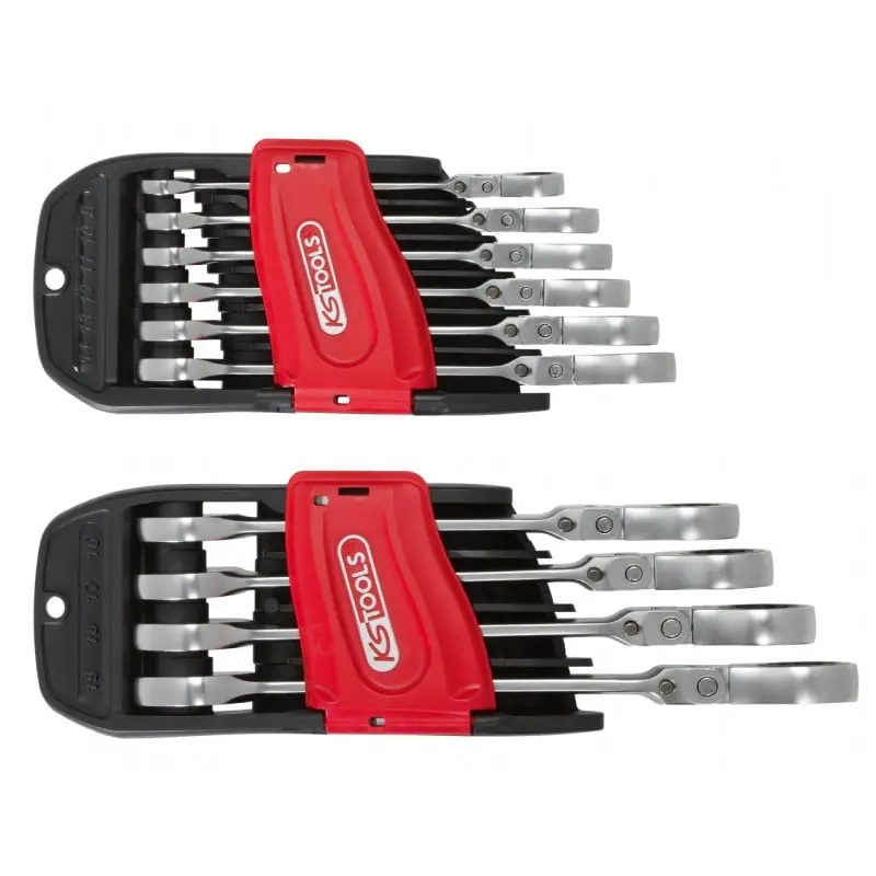 Jeu de 10 clés mixtes à cliquet à tête inclinable à verrouillage gearplus - KSTOOLS - 503.4850