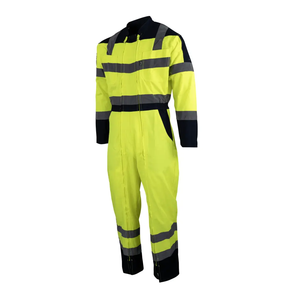 Combinaison HV 2 zips bicolore surveillance jaune marine - LMA - 4106