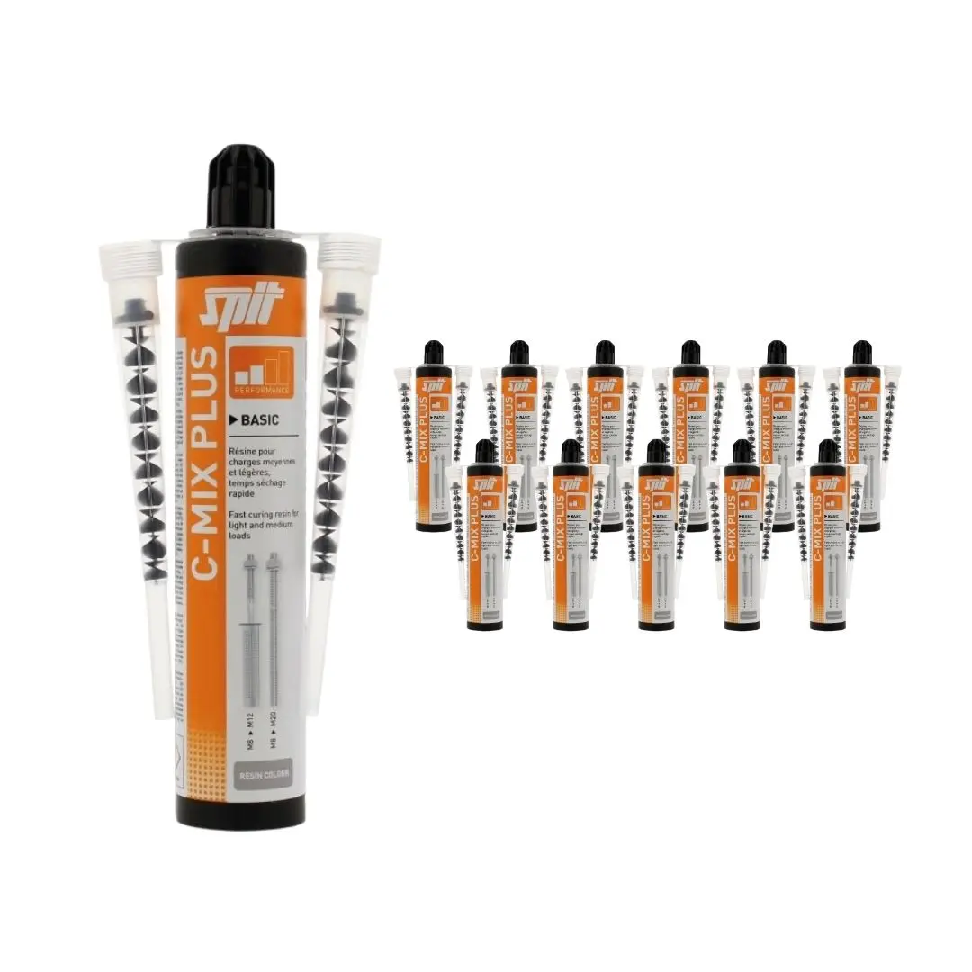 Scellement chimique SPIT CMIXPLUS Pierre - Cartouche de 300 ml + 2 Buses - Lot de 12 - 055865