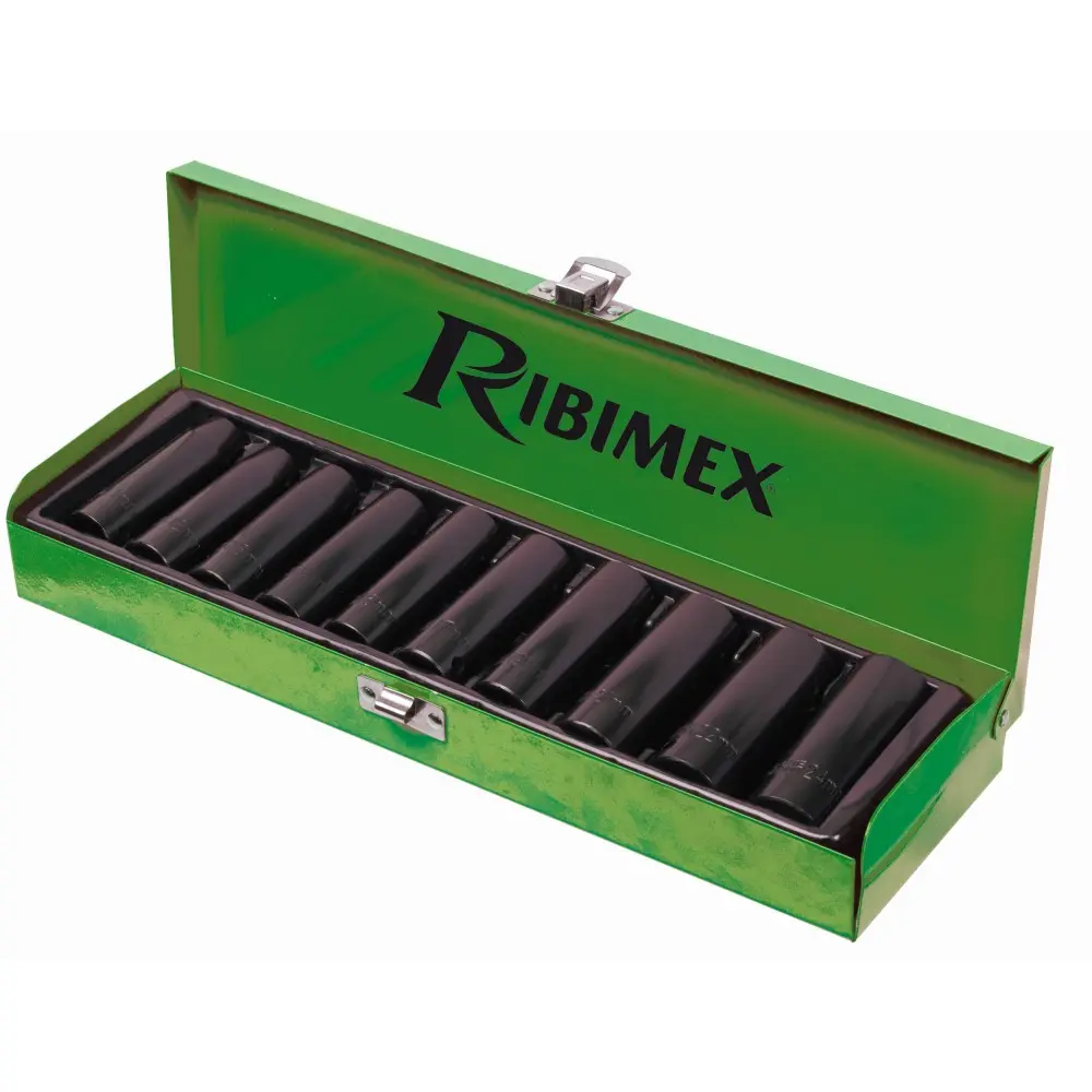 Coffret de 10 douilles longues 1/2 - RIBIMEX - PRCCDC10LG