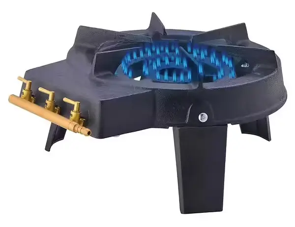 Réchaud fonte Primo 3 brûleurs, 3 pieds, 3 robinets - 8200W - LE PRATIQUE - R008298