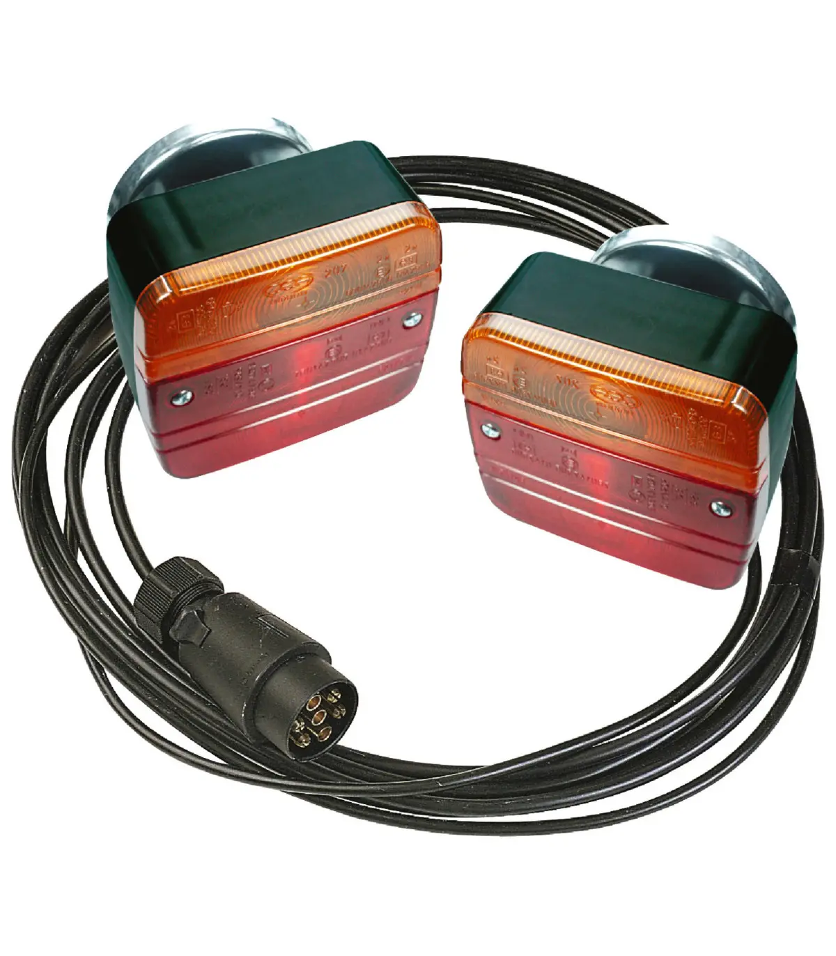 Kit de signalisation 2 lanternes magnétiques à fixer, câble de 7,50 m - AUTOBEST - 242971