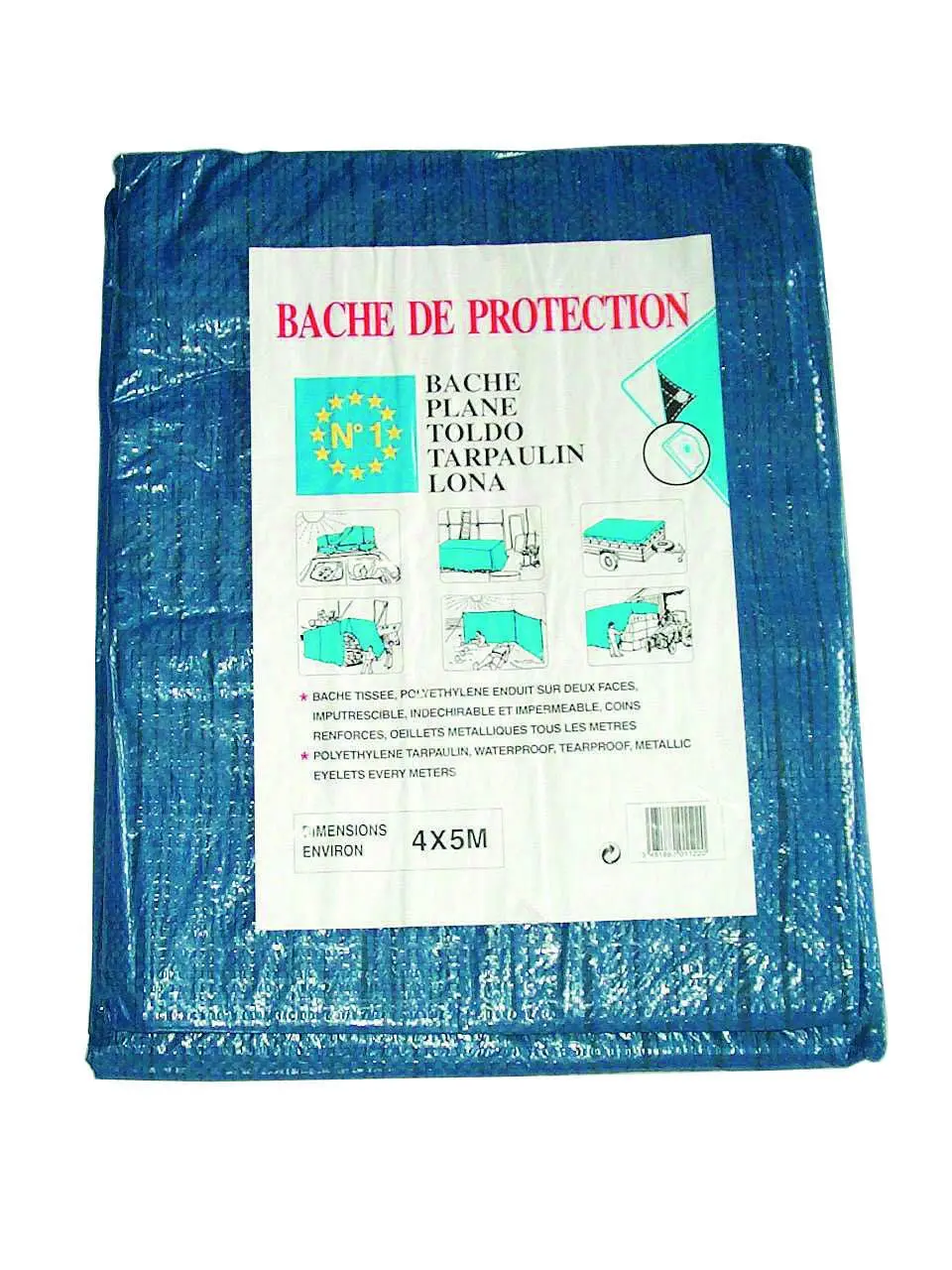 Bâche légère 90g 5x4M - SODEPM - 1122