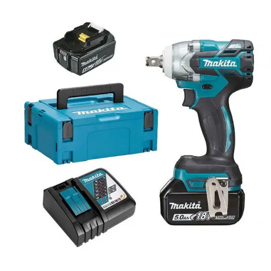 Boulonneuse à chocs 18 V LXT 330 Nm MAKITA - avec 2 batteries 5Ah - chargeur - MAKPAC - DTW301RTJ