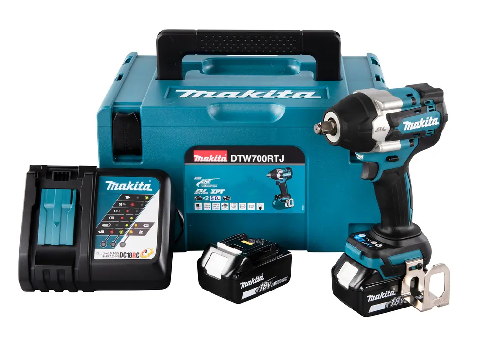 Boulonneuse à chocs 18 V LXT 700 Nm - MAKITA - avec 2 batteries 5.0Ah - chargeur - MAKPAC -  DTW700RT