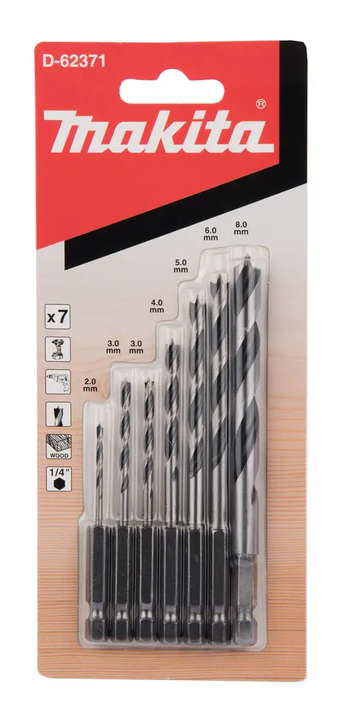 Lot de 7 mèches à bois - MAKITA - D-62371
