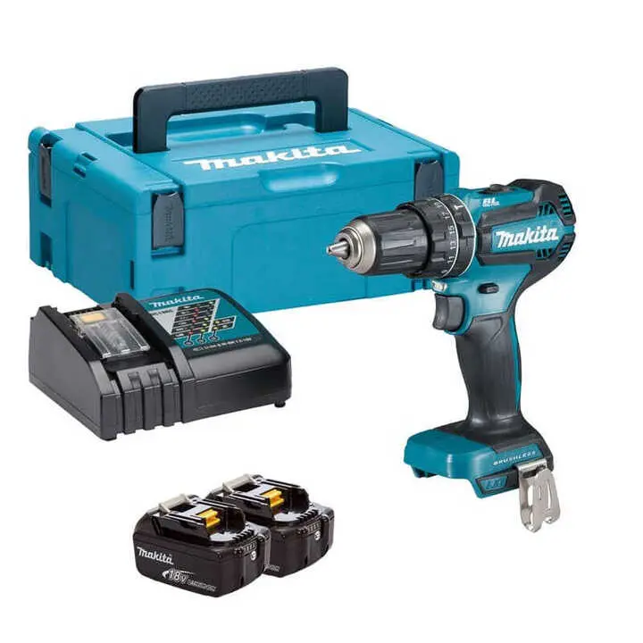 Perceuse à percussion 18V LXT  - MAKITA - avec 2 batteries 3.0Ah 18V - chargeur - MAKPAC - DHP485RFJ