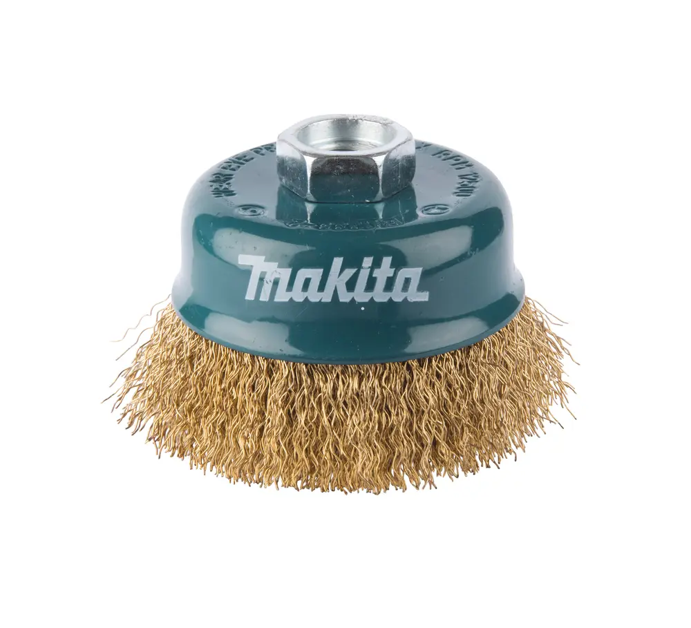 Brosse boisseau à fils acier laitonés et ondulés Ø75 mm - MAKITA - D-39768