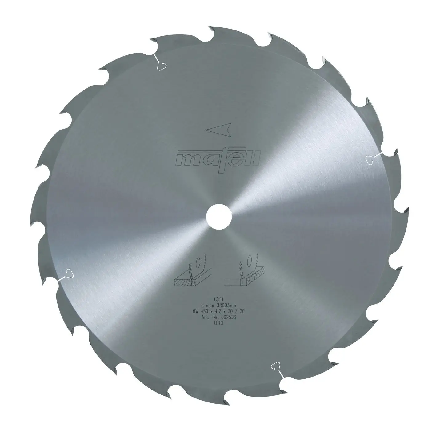 Lame de scie au carbure 450 x 2,5/4,2 x 30 mm, 20 dents, - MAFELL - 092536