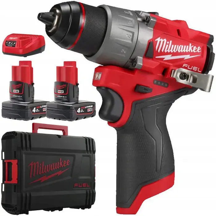 Perceuse visseuse M12 FDD2 402X - MILWAUKEE - avec 2 batteries 4.0Ah - chargeur - HD BOX - 4933479874