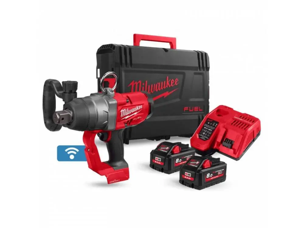 Boulonneuse 1″  ONE-KEY™ fixation O'Ring M18 ONEFHIWF1-802X - MILWAUKEE - avec 2 batteries 8Ah - chargeur - HD BOX - 4933499254