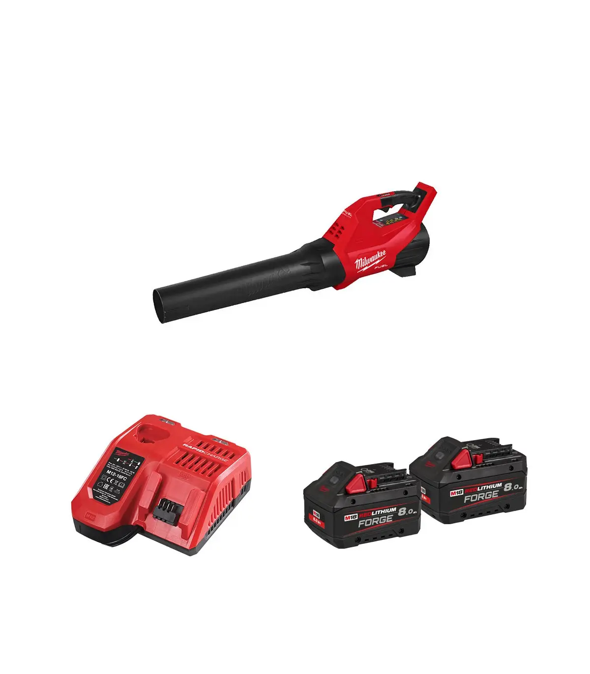 Souffleur 18V M18 FUEL - MILWAUKEE - avec 2 batteries 8Ah - chargeur - 4933499233