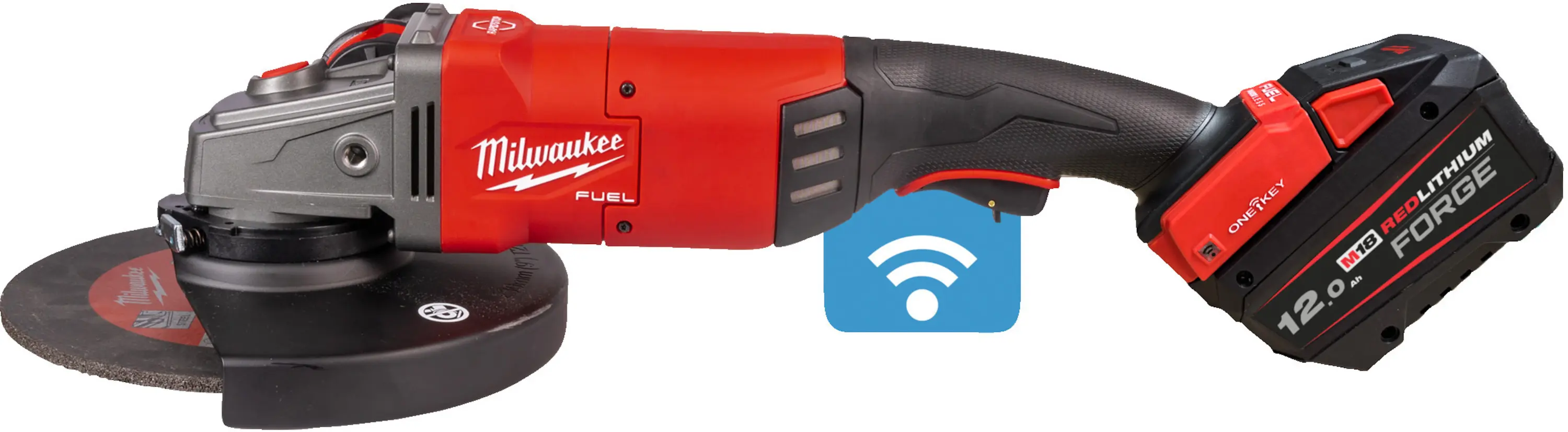 Meuleuse d'angle M18 ONEFLAG230XPDB-122C FUEL ONE-KEY 230 mm gâchette "Homme mort" avec frein - MILWAUKEE - 4933499242