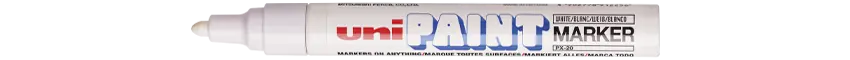   UNI-BALL Marqueur peinture à base d'huile indélébile - pointe moyenne ogive - corps métal - UNI PAINT - PX20