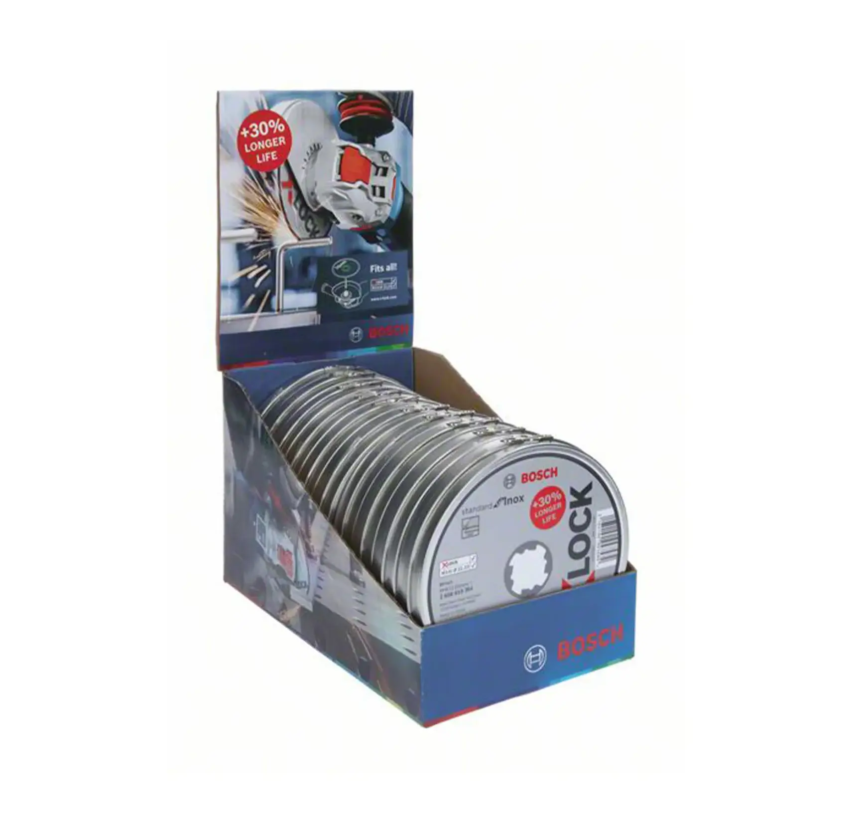 Disques à tronçonner X-Lock Métal/inox - Ø 125 x 1,6 mm - 10 pièces - BOSCH - 2608619364