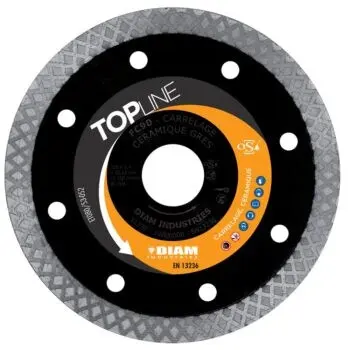 Disque diamant Ø125 mm/22,23 jante continue pour grès carrelage céramique - DIAM INDUSTRIES - FC90125/22